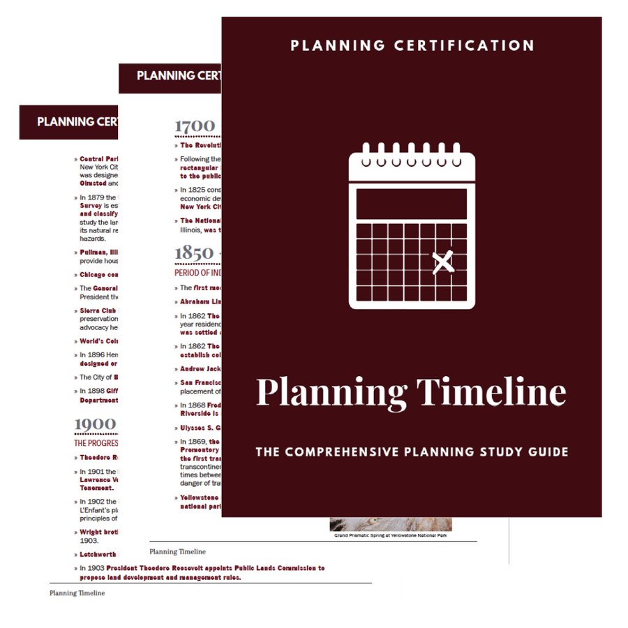AICP Planning History Timeline Study Guide